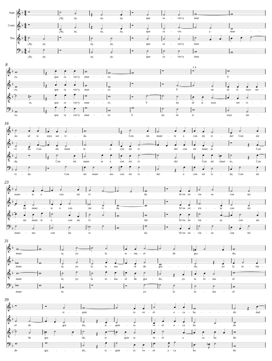 Ай, ай, ай, как я страдаю и умираю (Ay, ay, ay, que ravio y muero)