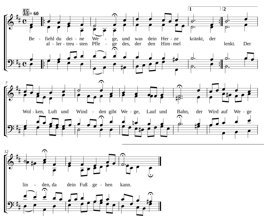 Вверяй пути свои (Befiehl du deine Wege), BWV 271. Вокал