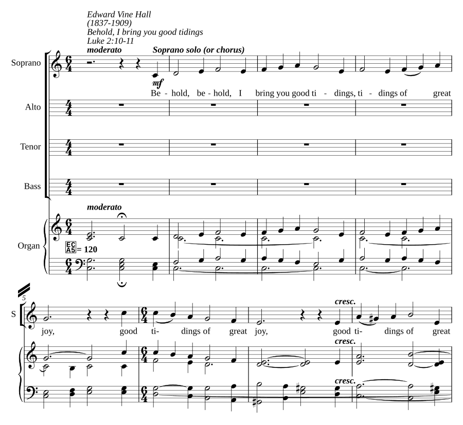 Смотрите, я приношу вам благую весть (Behold, I bring you good tidings)