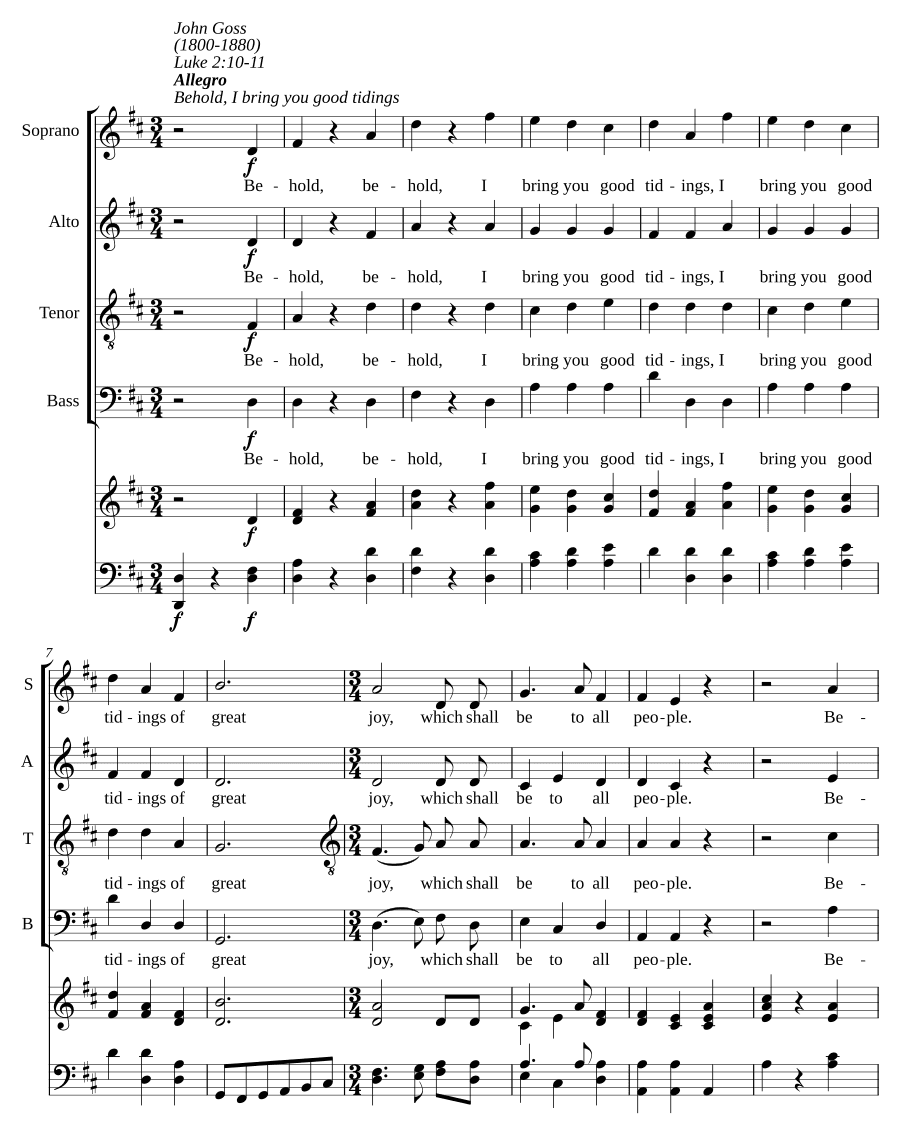 Смотри, я приношу вам благую весть (Behold, I bring you good tidings)