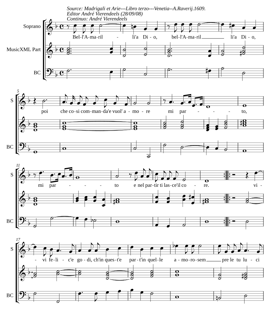 Прекрасная Амарилли Богу (Bella Amarilli a Dio)