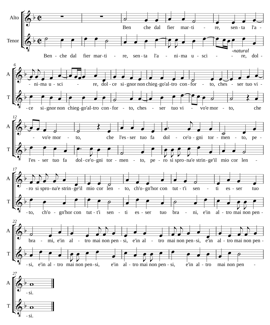 Хотя от жестокого мученика (Benche dal fier martire)