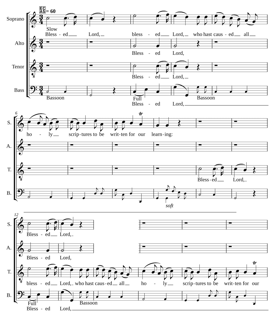 Благословенный Господь, который вызвал (Blessed Lord, who hast caused)