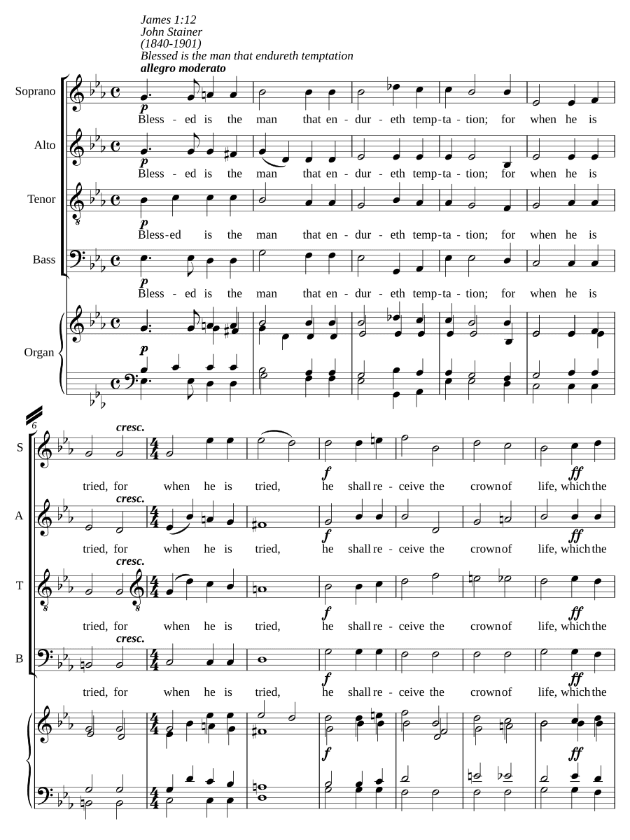 Блажен муж, который переносит искушение (Blessed is the man that endureth temptation)