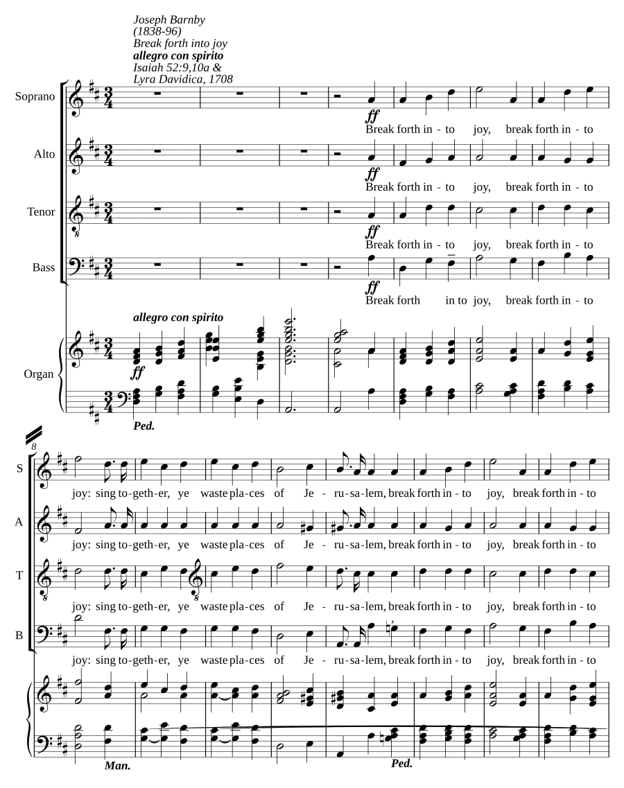 Воскликни радостью (Break forth into joy). Для голоса и органа