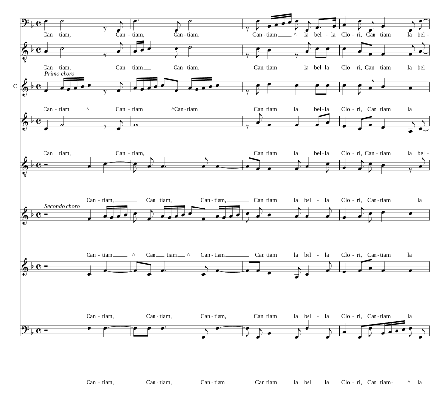 Пойте, прекрасная Клори (Cantiam la bella Clori)
