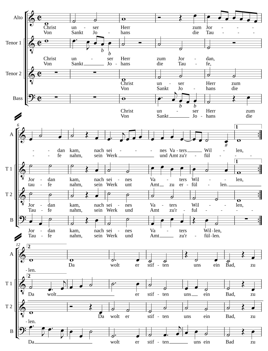Христос, наш Господь, пришёл к Иордану (Christ unser Herr zum Jordan kam)