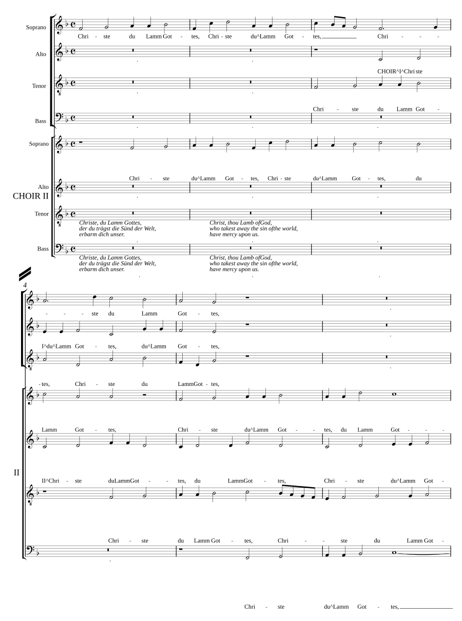 Христе, Агнец Божий (Christe, du Lamm Gottes a 8)