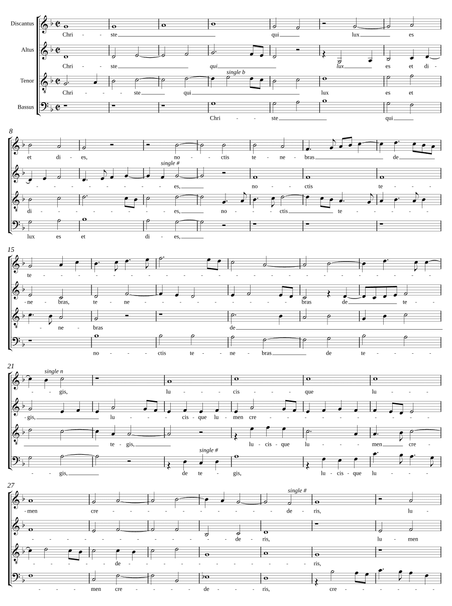 Христе, Ты свет и день (Christe qui lux es et dies)