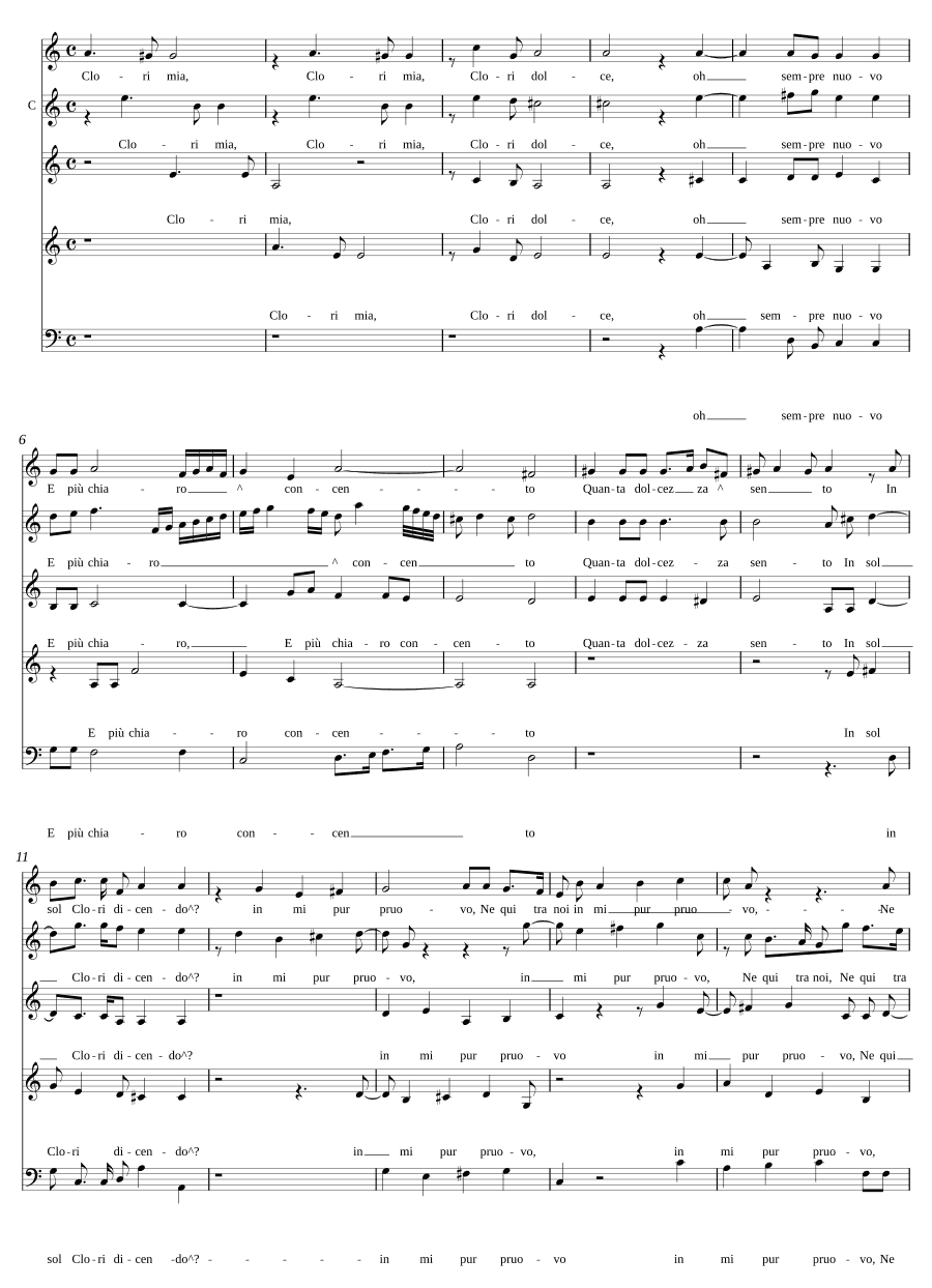 Моя Клори, сладкая Клори (Clori mia, Clori dolce)