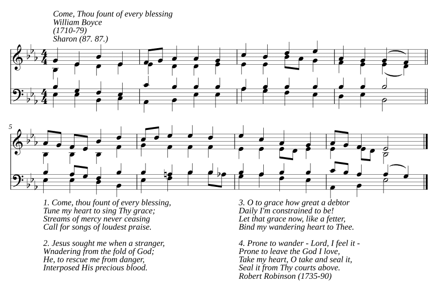 Приди, источник всякого благословения (Come, Thou fount of every blessing)