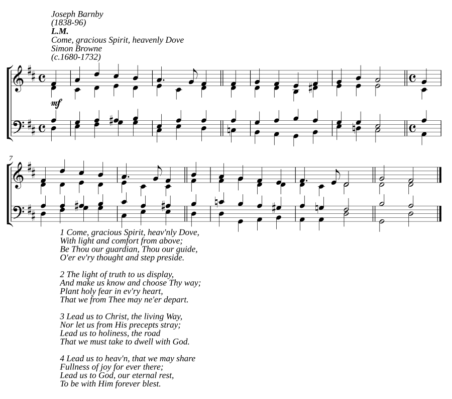 Приди, благодатный Дух, небесный голубь (Come, gracious Spirit, heavenly Dove)
