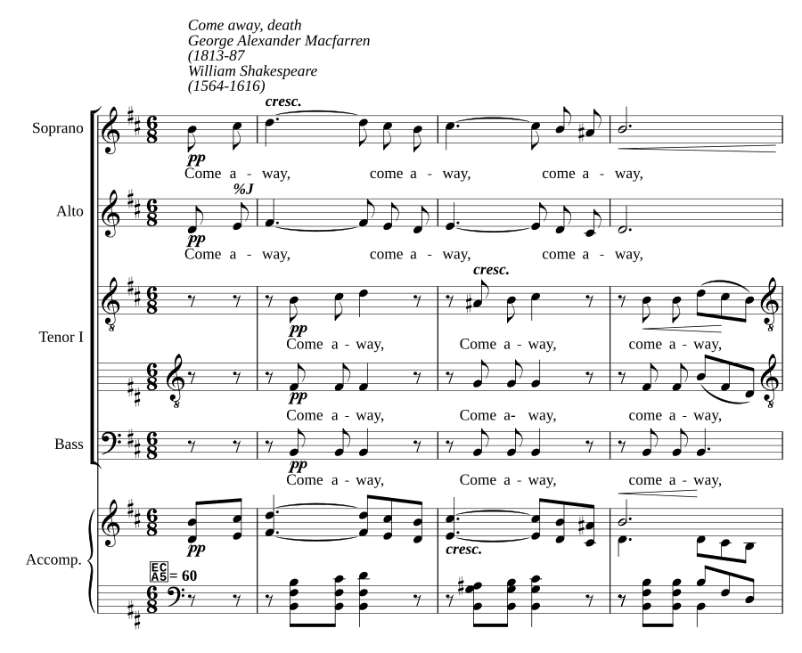 Приди, смерть (Come away, death)