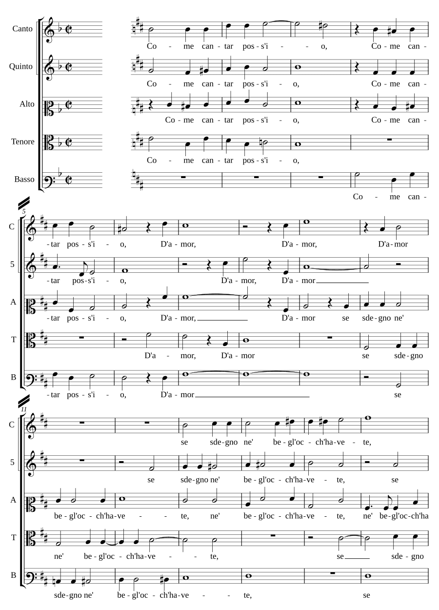 Пойдем петь, могу ли я (Come cantar poss' io). Бенедетто Паллавичино
