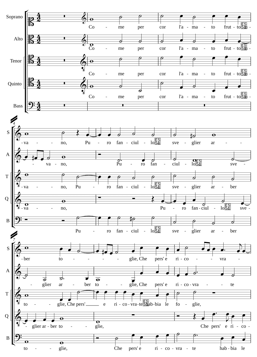 Как по сердцу возлюбленный плод (Come per cor l'amato frutto)