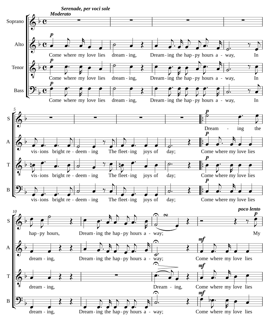 Приди, где моя любовь мечтает (Come where my love lies dreaming)