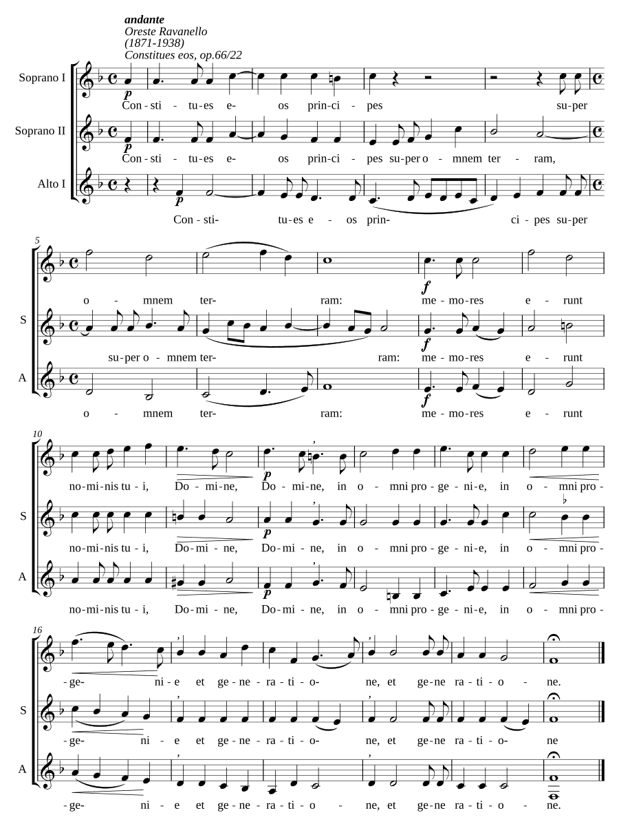 Ты поставишь их (Constitues eos, op. 66/22)