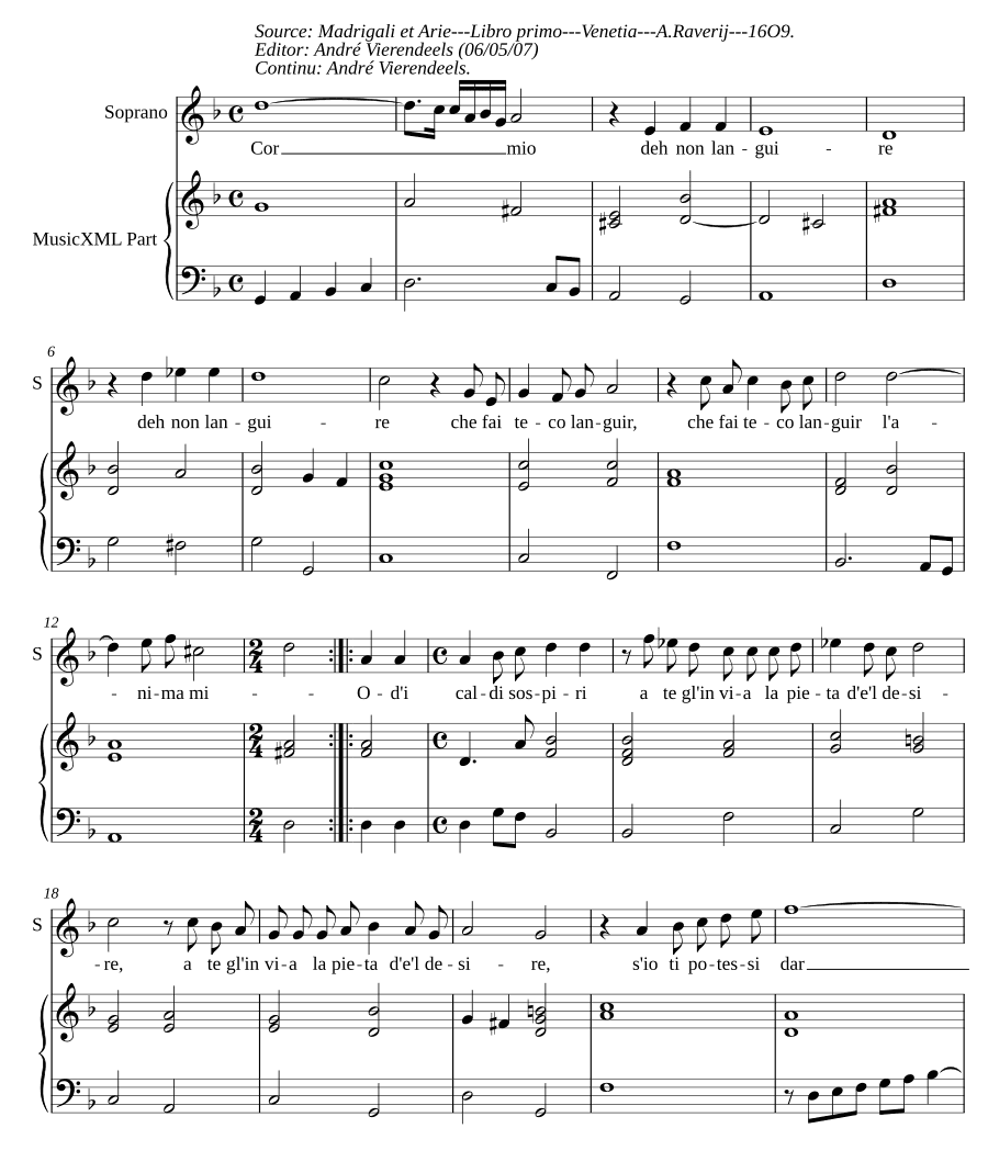О, сердце моё (Cor mio deh)