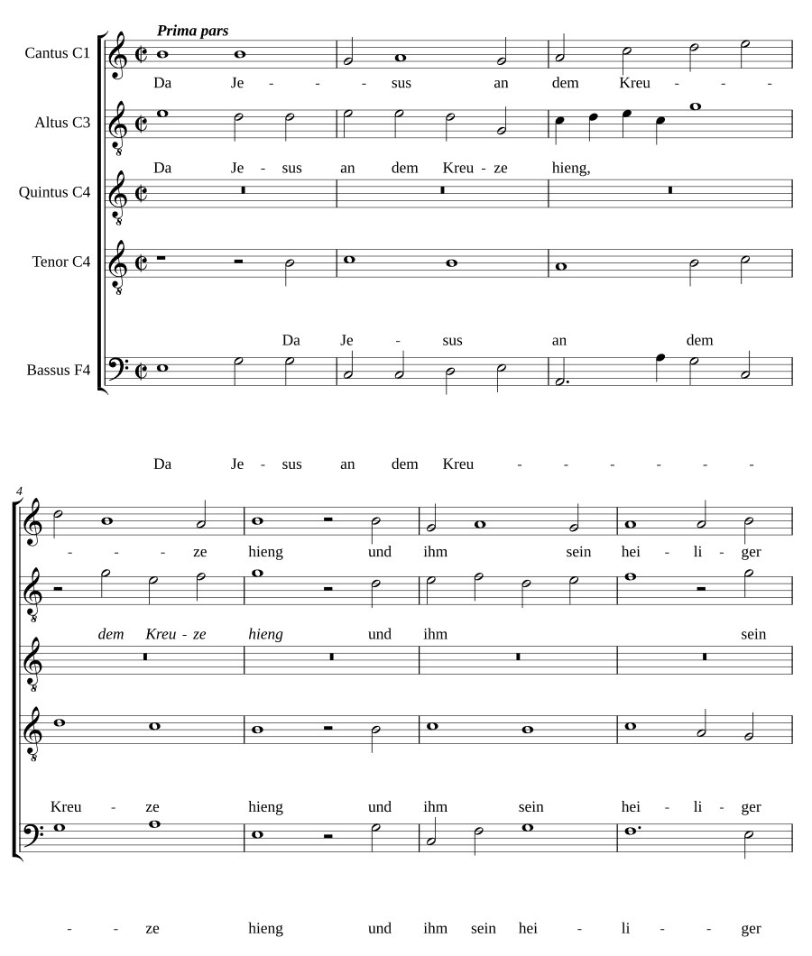 Когда Иисус висел на кресте (Da Jesus an dem Kreuze hieng)