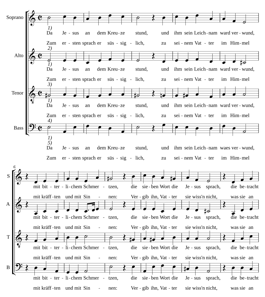 Когда Иисус стоял на кресте (Da Jesus an dem Kreuze stund)