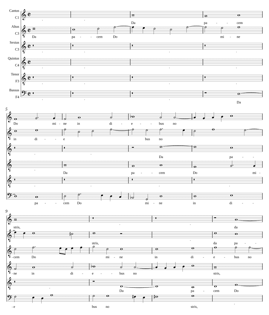 Дай мир, на 6 голосов (Da pacem a 6)