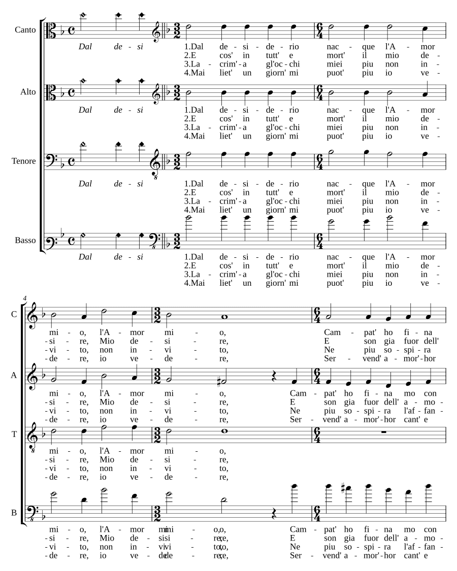 Из желания родилась моя любовь (Dal desiderio naque l'amor mio)