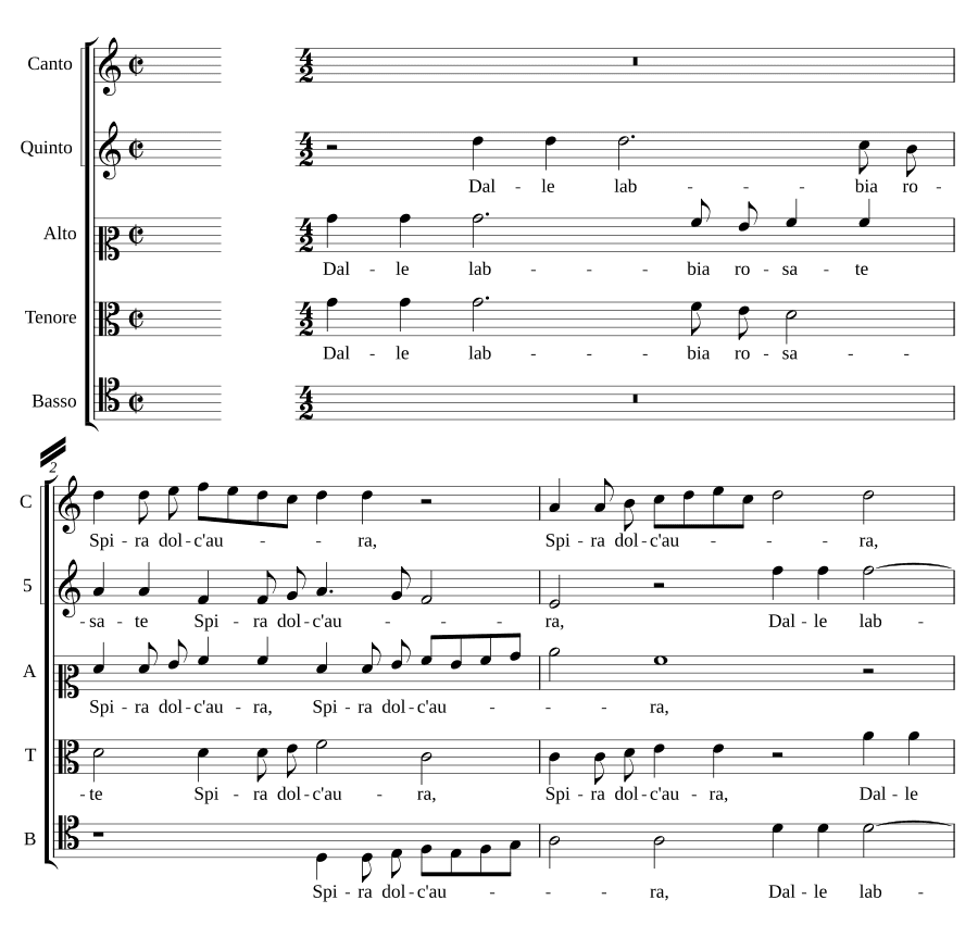 С розовых губ (Dalle labbia rosate)