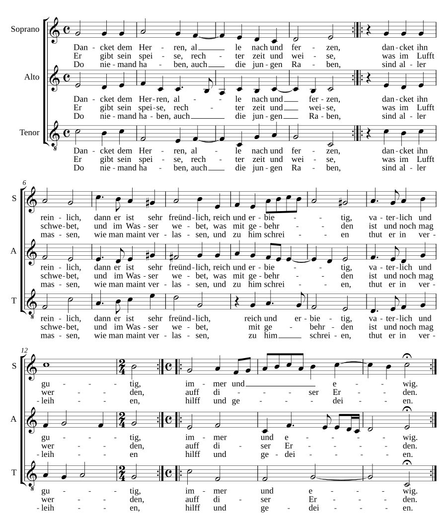 Благодарите Господа (Dancket dem Herren)