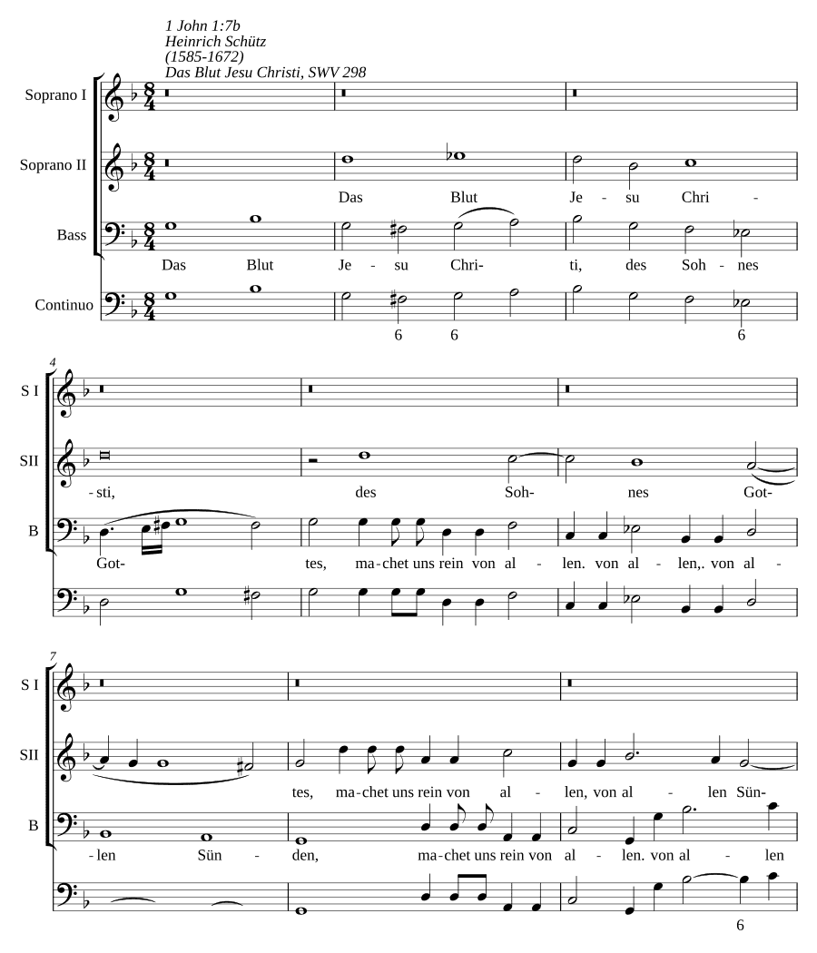 Кровь Иисуса Христа (Das Blut Jesu Christi, SWV 298)
