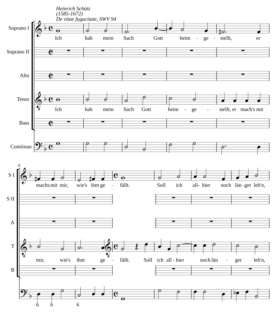 О быстротечности жизни, SWV 94 (De vitae fugacitate, SWV 94)