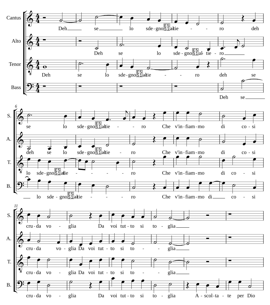 Если ты гневна (Deh se lo sdegno altiero)