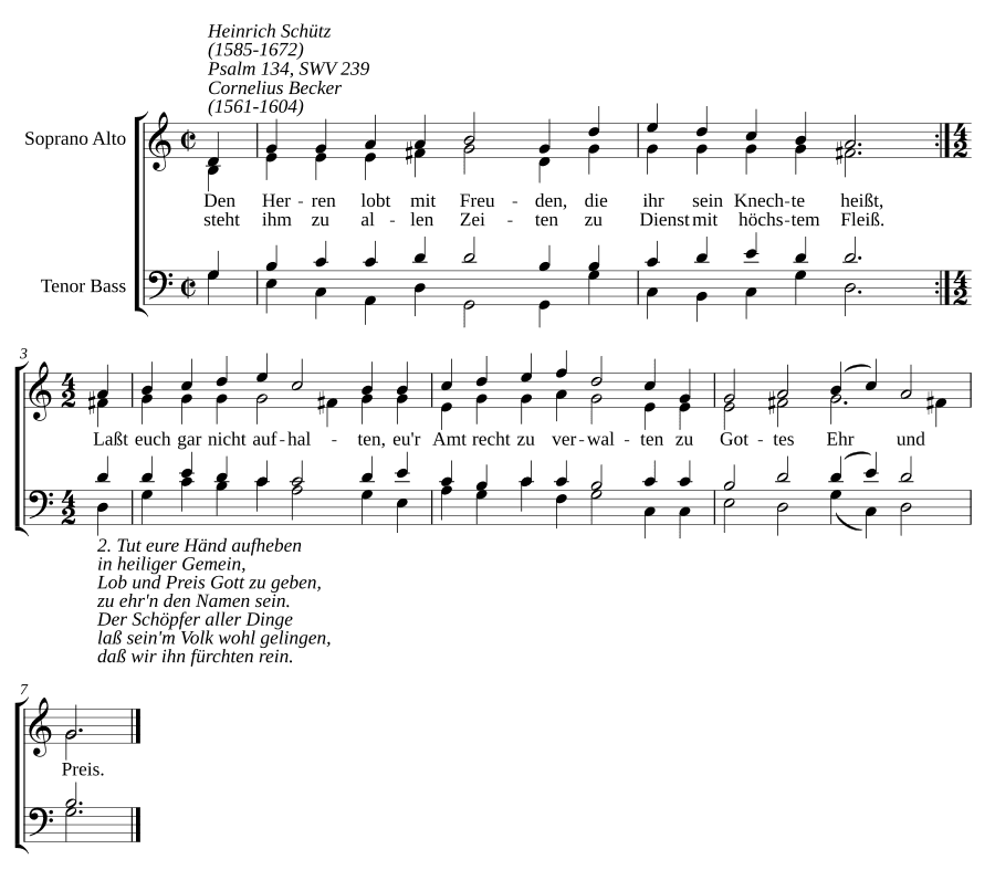 Хвалите Господа с радостью, SWV 239 (Den Herren lobt mit Freuden, SWV 239)
