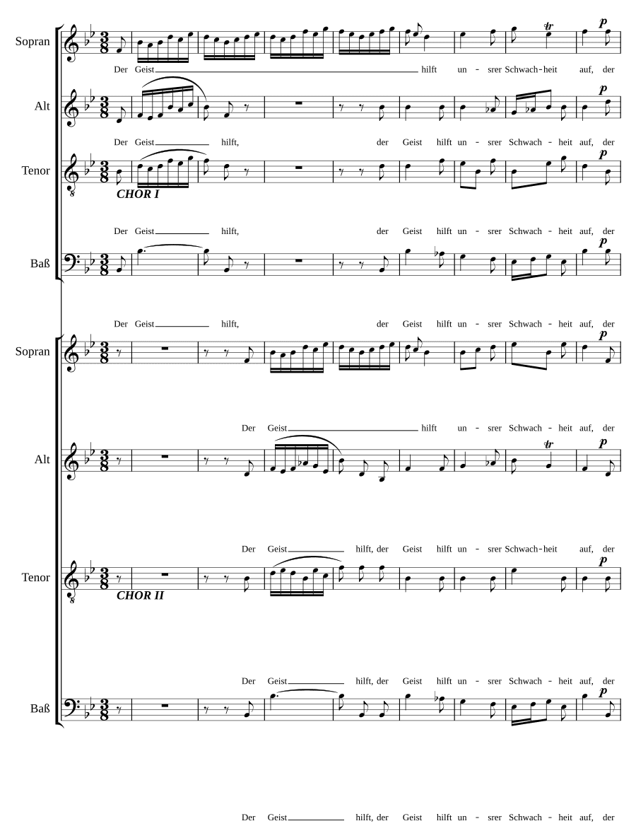 Дух помогает нашей немощи, BWV 226 (Der Geist hilft unsrer Schwachheit auf, BWV 226)