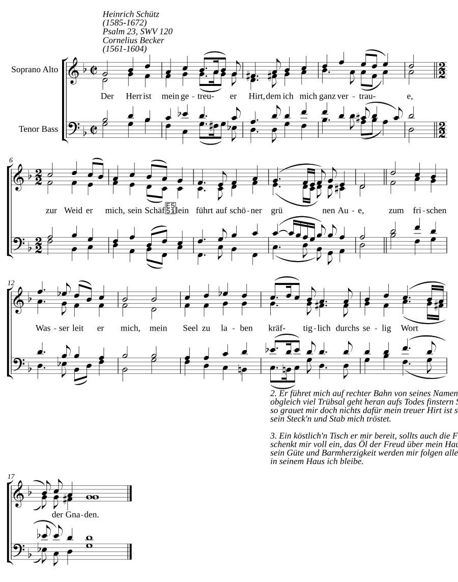 Господь — мой верный пастырь, SWV 120 (Der Herr ist mein getreuer Hirt, SWV 120)