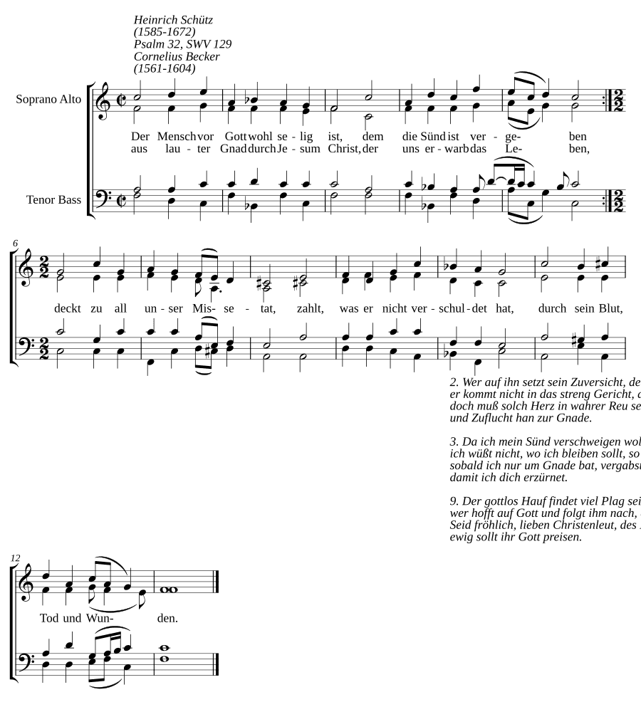 Человек пред Богом блажен (Der Mensch vor Gott wohl selig ist, SWV 129)