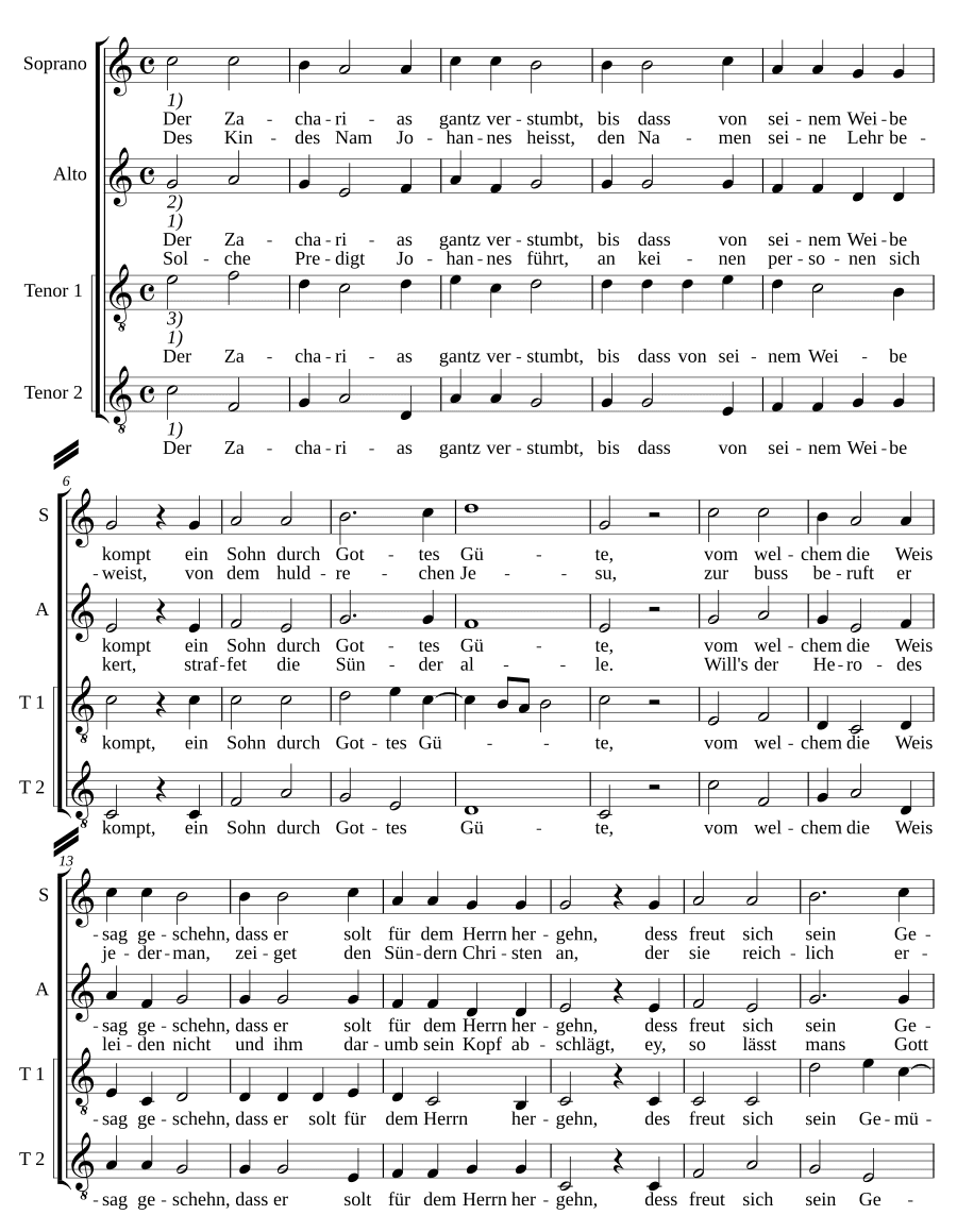 Захария совсем онемел (Der Zacharias gantz verstumbt)