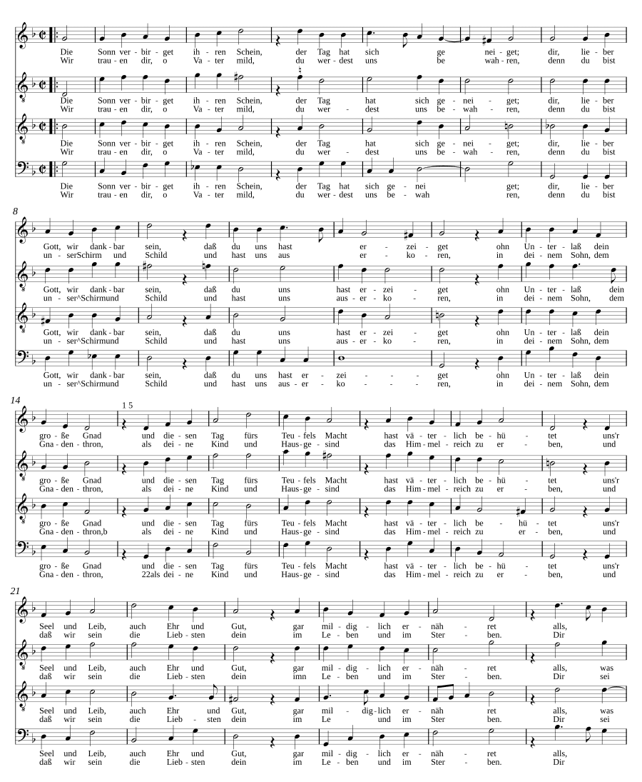 Солнце скрывает свой свет (Die Sonn verbirget ihren Schein)