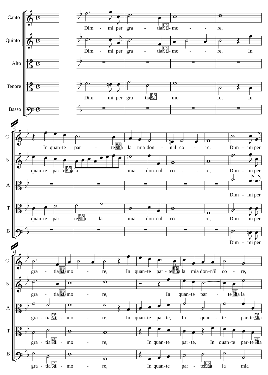Скажи мне, ради любви (Dimmi per gratia amore)