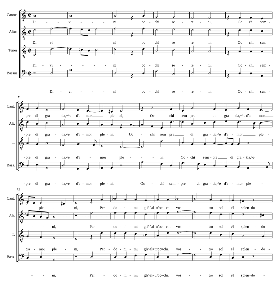 Божественные ясные очи (Divini occhi sereni)