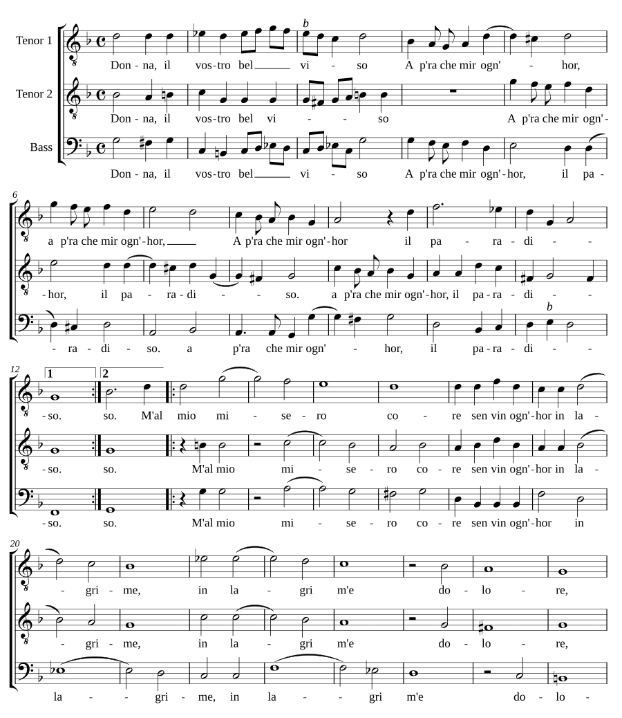 Дама, ваше прекрасное лицо (Donna il vostro bel viso)