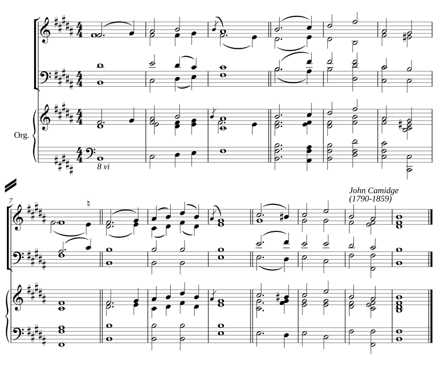 Двойной распев си мажор (Double chant in B major)