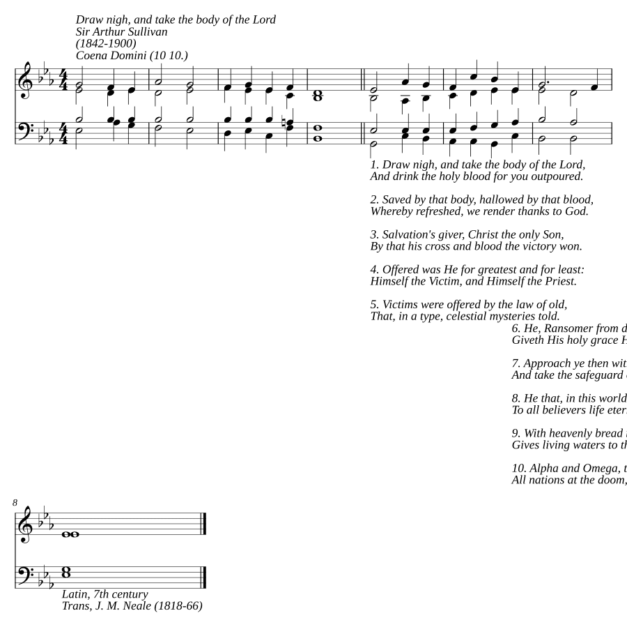 Придите и примите тело Господа (Draw nigh, and take the body of the Lord)