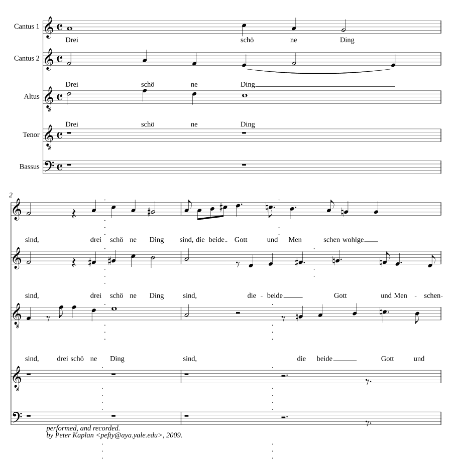 Три прекрасные вещи есть (Drei schöne Ding sind)