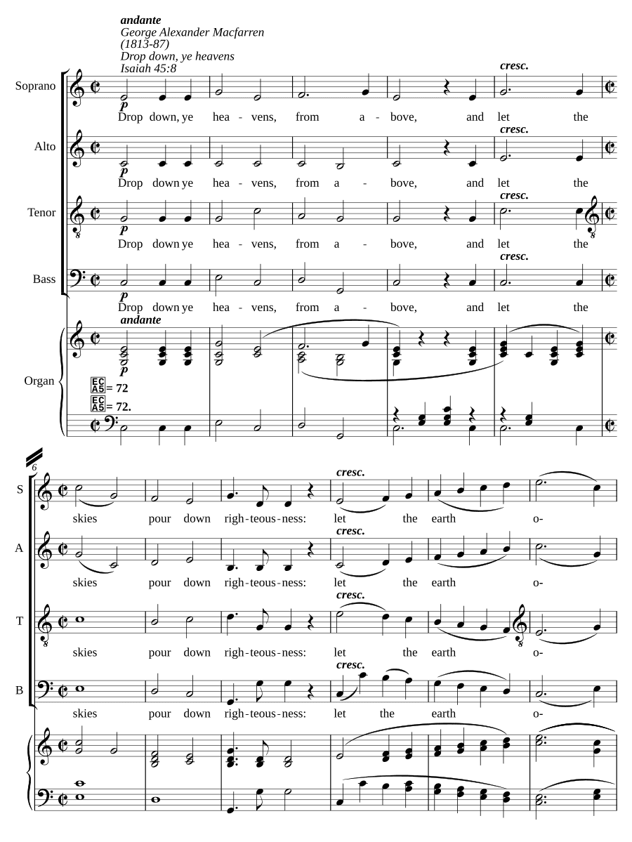Пролейтесь, небеса (Drop down, ye heavens)