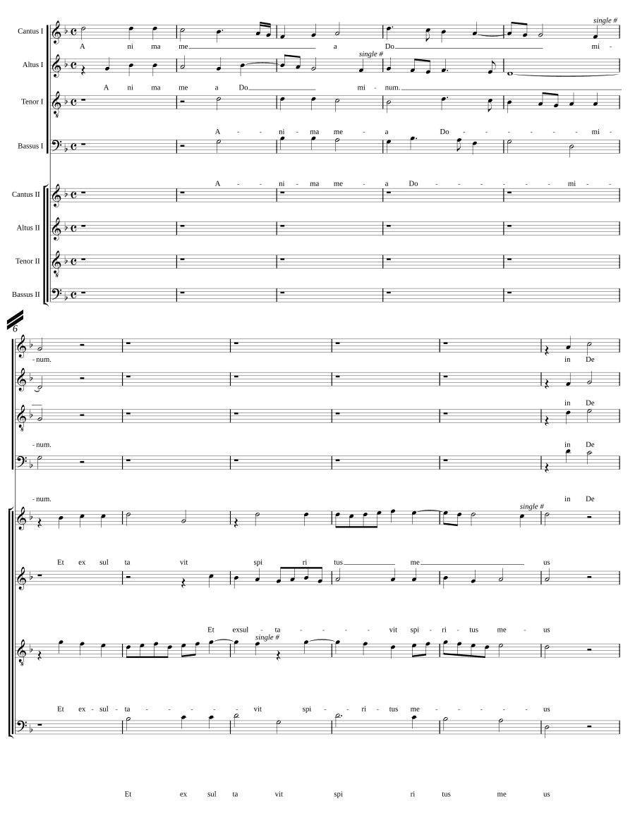 Величит душа моя Господа первого тона на 8 голосов (Magnificat primi toni a8)