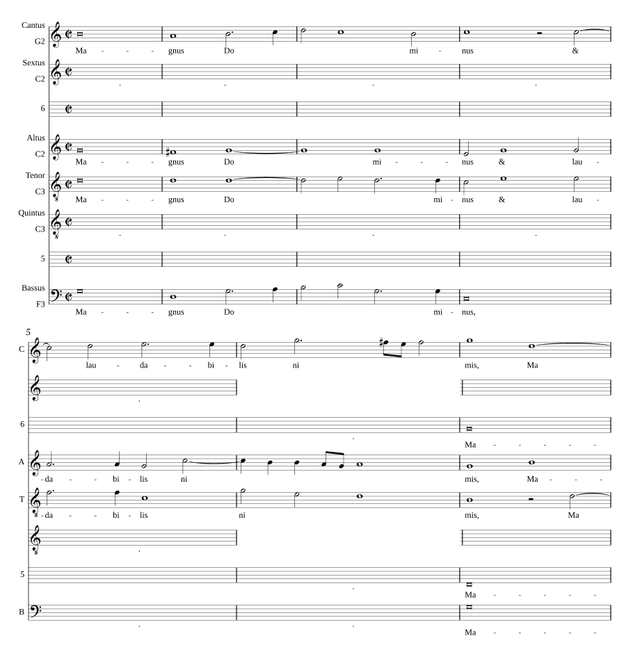Великий Господь на 6 голосов (Magnus Dominus a 6)