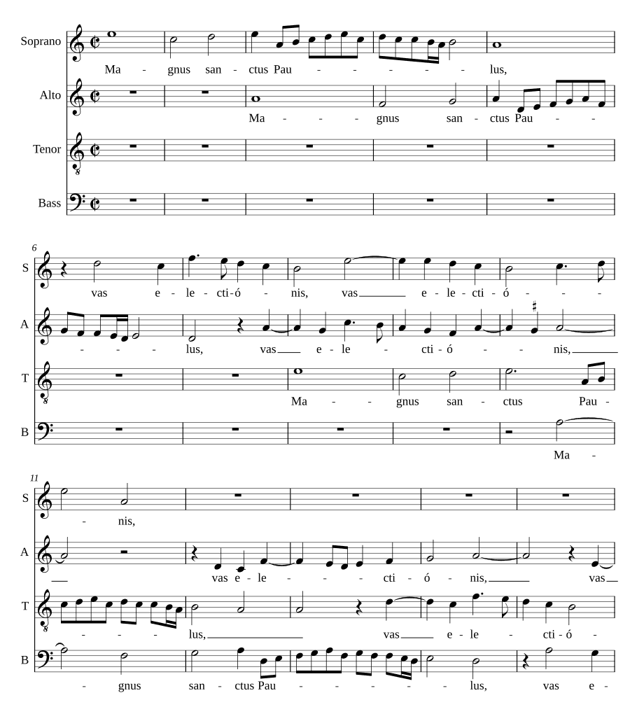 Великий святой Павел на 4 голоса (Magnus sanctus Paulus a 4)
