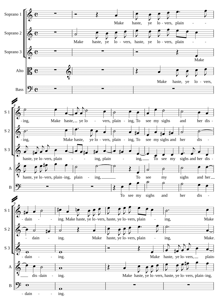 Поспешите, влюблённые (Make haste ye lovers)