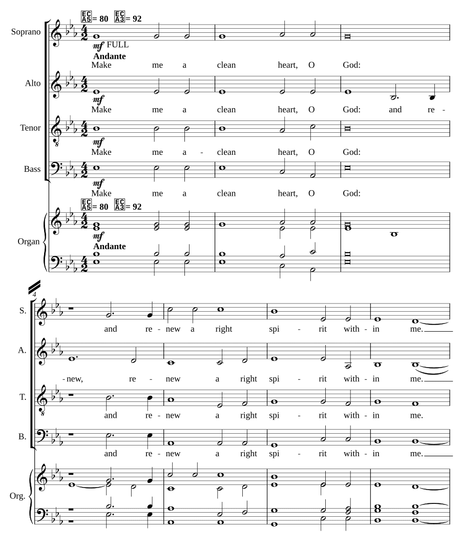 Сделай мне чистое сердце, Боже (Make me a clean heart, O God)