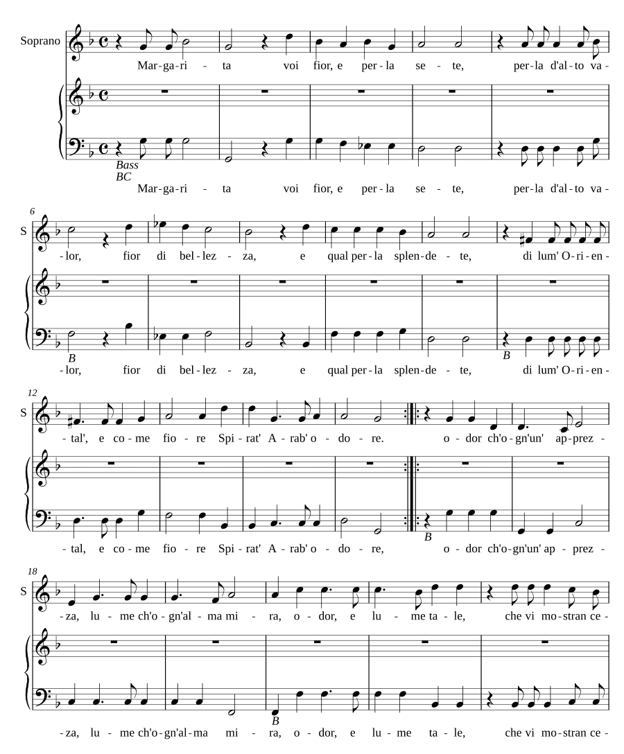 Маргарита, ты цветок (Margarita voi fior)